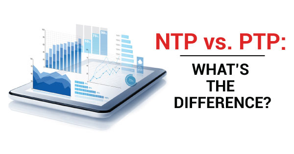 timing networks with text overlaid that reads NTP vs PTP: what's the difference?