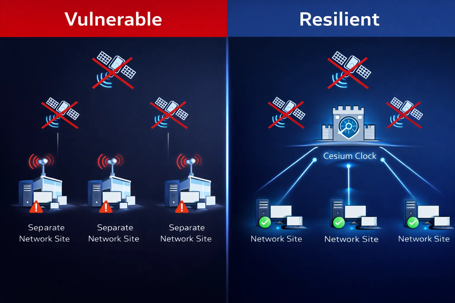 Network timing comparison vulnerable vs resilient